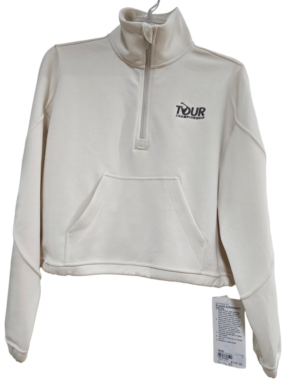 lululemon Brushed Softstreme Half-Zip Tour Championship Cream Size 4